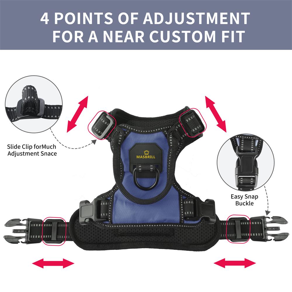 MASBRILL Reflective No Pull Dog Harness, Small, Blue photo 5