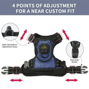MASBRILL Reflective Dog Harness No Pull Dog Vest Harness With Handle, Breathable Padded Dog Chest Harness Adjustable for Small Medium Large Dog-Blue