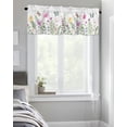 thumbnail image 4 of Kitchen Cafe Valance Curtain for Small Windows,Spring Blossom Flowers and Butterfly Rod Pocket Short Valances Botanical Plants on White Window Treatment Panel for Living Room/Bedroom/Bathroom,42x12in, 4 of 9
