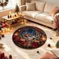 thumbnail image 5 of 3D Illusion Christmas Doormat – 23.62in Round Non-Slip Polyester Mat, Absorbent & Easy Clean, for Front Door Kitchen Bathroom Holiday Decor, 5 of 6