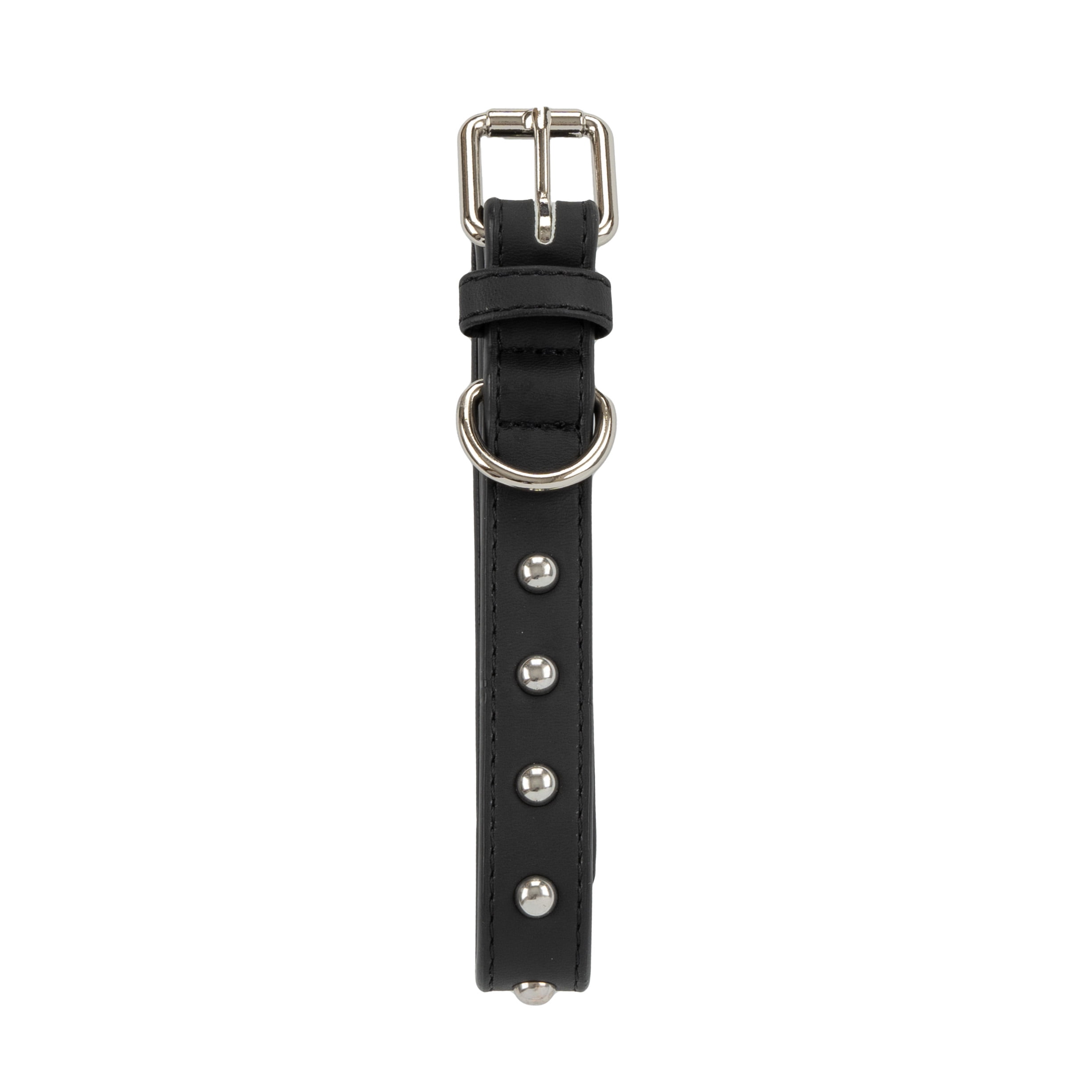 Vibrant Life Studded Leather Adjustable Dog Collar, Black, Medium