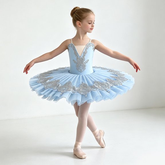 HAYIMI Child Dance Dress For Girls Ballet Performance Tutu Cute Stage Party Fancy Wear Sleeveless Breathable Dresses