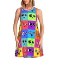 thumbnail image 1 of Disketp Doodle Faces Emotions para Vestido sin Mangas para Mujeres, Vestidos de Verano para Mujeres, Casual y Holgado para la Playa, 1 of 7