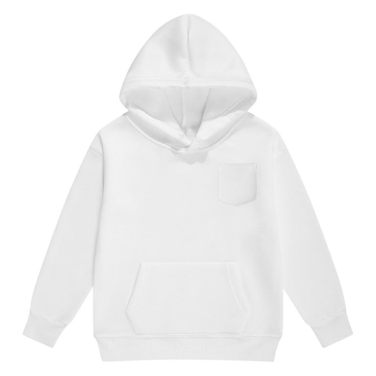 HUAXUN-Boys Girls Fleece Lined Hoodie Long Sleeve Pullover Solid