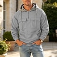 thumbnail image 5 of Admvng Men's Hoodies Sweatshirt Long Sleeve Fall Outfits Solid Casual Pullover Tops, 5 of 5