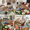 thumbnail image 5 of Area Rug for Living Room, Easter Non-Slip Indoor Large Carpet for Bedroom/Dining Room, Retro Spring Rabbit Flowers Plants Wooden Plank Washable Low-Profile Rectangle Floor Runner Rugs - 6 x 9 Ft, 5 of 8