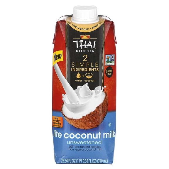 Thai Kitchen, Lite Coconut Milk, Unsweetened , 25.36 fl oz Pack of 4