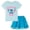 Powder blue / aqua, stitch, variant on Disney Short Sleeve Top Tulle Print Skirt Moana Outfit Set (Little Girls)