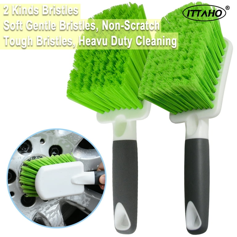 TAKAVU Wheel & Tire Brush, Soft Bristle Car Wash Brush, Plus