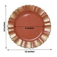 thumbnail image 3 of Efavormart Set of 6 - 13" Round - Terracotta Plastic Charger Plates With Waved Scalloped Rim for Wedding, Outdoor Receptions, Banquets, Holiday Dinner plates Chargers, 3 of 10