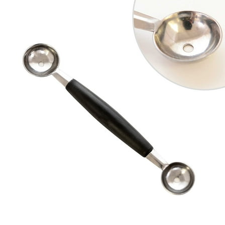 GOOHOCHY Black Stainless Steel Dig Ball Spoon Set for Kitchen Use  5 Pcs Heavy Duty Ice Cream and Melon Scoops