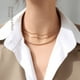 thumbnail image 2 of Cadena cruzada cadena de hueso de serpiente cadena torcida caja joyería titanio acero plateado variedad collar nicho cadena de clavícula mujeres, 2 of 3