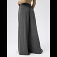 thumbnail image 4 of Pantalones Palazzo Holgados de Cintura Alta Elástica para Mujer, Informales, con Bolsillos, Holgados y Largos de Otoño Gris Oscuro M, 4 of 8