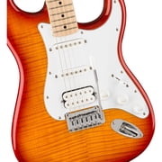 Squier Affinity Series Stratocaster FMT Electric Guitar, Sienna Sunburst, Maple Fingerboard, Brown