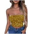 thumbnail image 6 of Byworldtasic Women's Sparkly Strapless Crop Top Glitter Sequin Tube Party Clubwear Top, 6 of 6