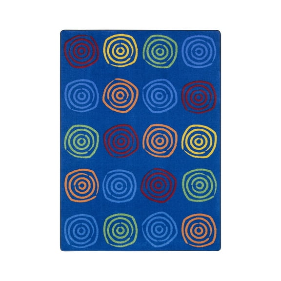Simply Swirls 7'8" x 10'9" Area Rug In Color Rainbow-Color:Rainbow,Material:Nylon