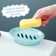 thumbnail image 3 of 2-pack tvålkopp, tvålkoppar av plast, halkfri tvållåda, tvålhållare, dusch med droppbricka, lättrengörande tvålsparare, (blå), 3 of 5