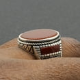 thumbnail image 7 of Handmade Men's Natural Red Carnelian Gemstone Ring in 925 Sterling Silver, Oval Flat Stone Enamel work KOHI Ring KCR013, 7 of 7