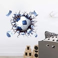 thumbnail image 1 of Football Wall Stickers for s Room, 3D Wall Breaking Effect Soccer Decal, PVC Decor for Doors, Windows, and Walls, Easy Peel and Stick for Bedroom or Playroom, 1 of 6