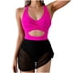 thumbnail image 2 of Traje de baño de una pieza para mujer, conjuntos de bikini para mujer, trajes de baño de mujer, vestidos de baño, trajes de baño con dobladillo asimétrico tipo vendaje para mujer., 2 of 7