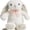 White Bunny, variant on Guvpev 14" Bunny Plush Toy, Soft Tan Floral Stuffed Animal Rabbit with Weighted Bottom for Sitting, Bunny Cuddly Toy with Floral Ears & Lace Bow, Unique Gift for Birthday, Christmas & Nursery