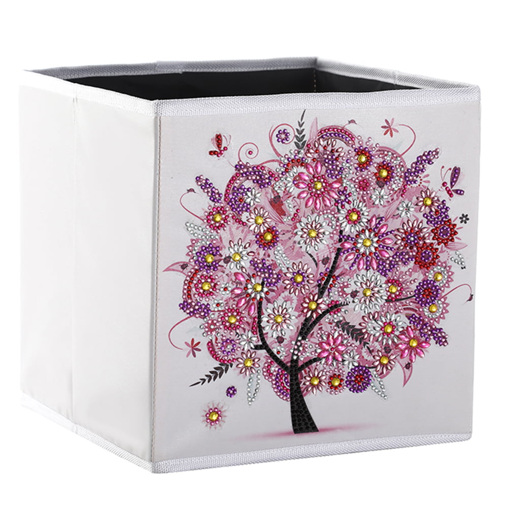 Details about   DIY Diamond Painting Tree Foldable Storage Box Desktop Book Sundries Organizer 
