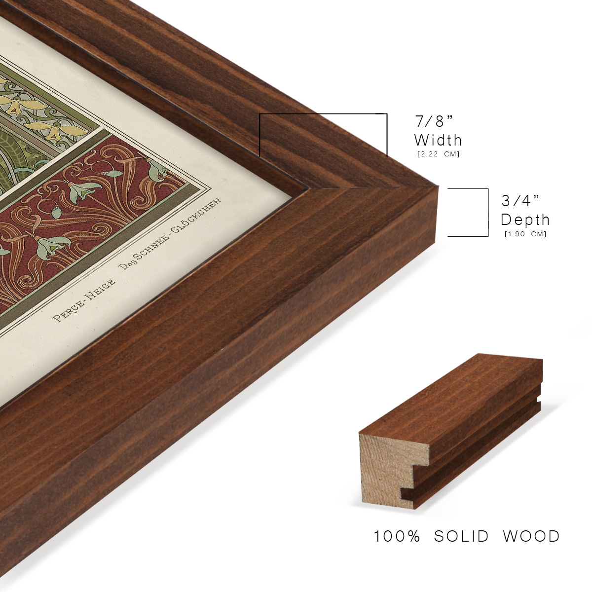Nouveau Decorative VI - Framed Print w/glass - Chestnut
