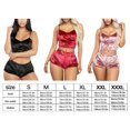 thumbnail image 3 of Conjunto de pantalones cortos de terciopelo sexy para mujer, ropa de dormir, ropa interior, lencería, regalo, negro, S Speravity XX000204-01, 3 of 7