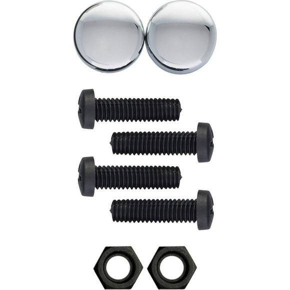 Cruiser Accessories Fasteners, Black Nylon with Chrome Caps