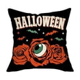 thumbnail image 2 of Halloween Throw Pillow Cover Festive Home Decor Cover for Sofas Chairs Beds 18x18 Linen Cushion Case by OVFUIZ, 2 of 6