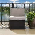 thumbnail image 6 of Outdoor Wicker Center Chair - Patio Lounge Seating - Modern Lawn Porch Furniture - Easy Assembly - Brown Gray Cushions, 6 of 7
