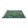 thumbnail image 2 of Ahgly Company Machine Washable Indoor Rectangle Persian Turquoise Blue Traditional Area Rugs, 4' x 6', 2 of 4