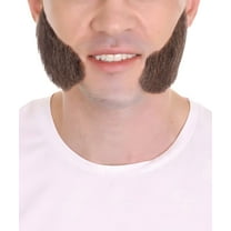 HPO | Adult Men's Mutton Chops Side Burns Beard | Human Facial Hair| Lt-Black color |