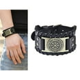 thumbnail image 4 of Estilo punk cuerda aleación para hombre pulsera brazalete de Bronce de cuero Yuyangstore Pulseras anchas de puño, 4 of 8