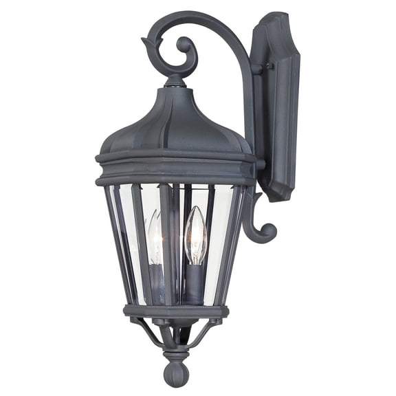 8691-66-Minka Great Outdoors-Harrison- 2 Light Outdoor Wall Mount In Traditional Style - 21 Inches Tall By 7.5 Inches Wide-Black Finish
