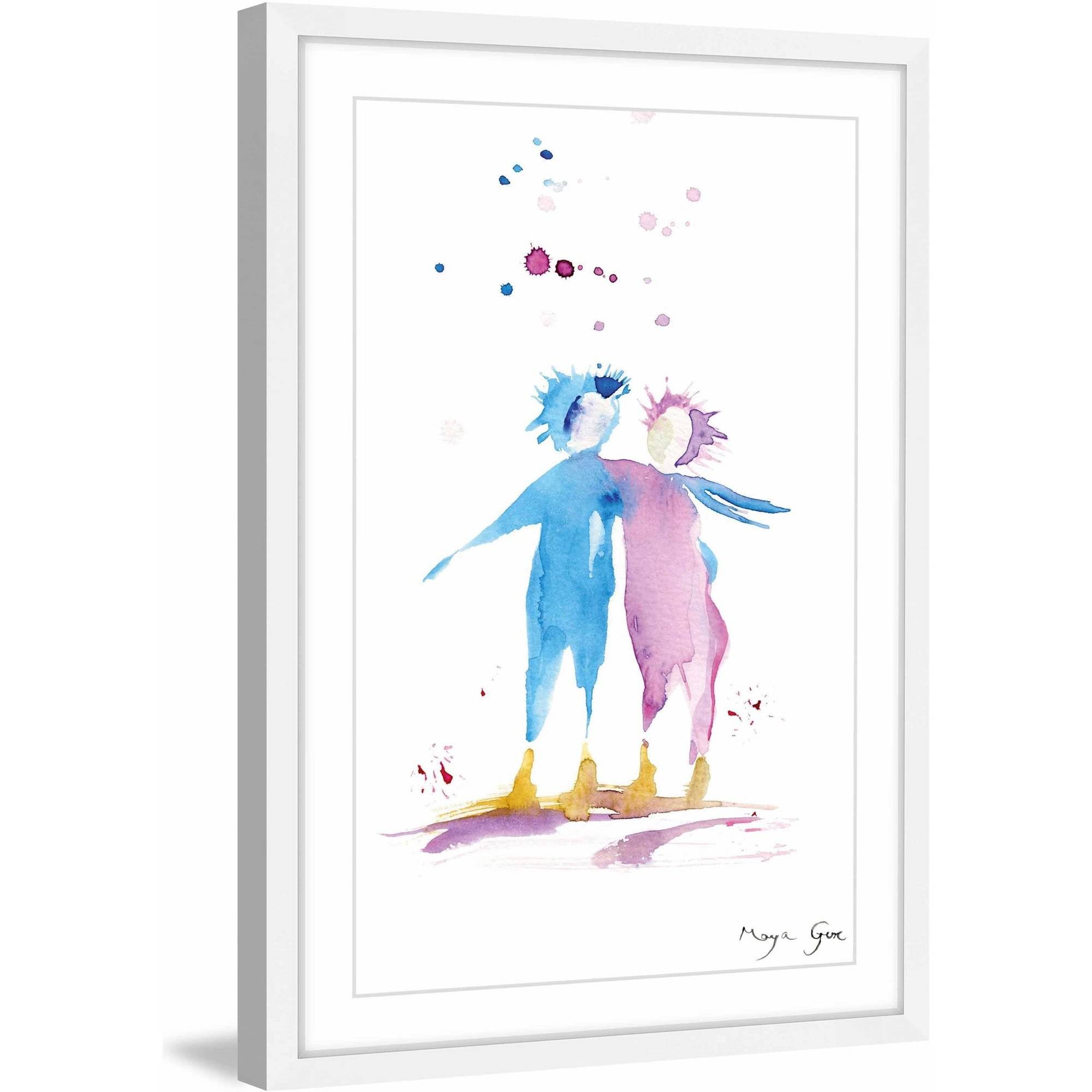 Marmont Hill "Couple Hug" by Maya Gur Framed Painting Print