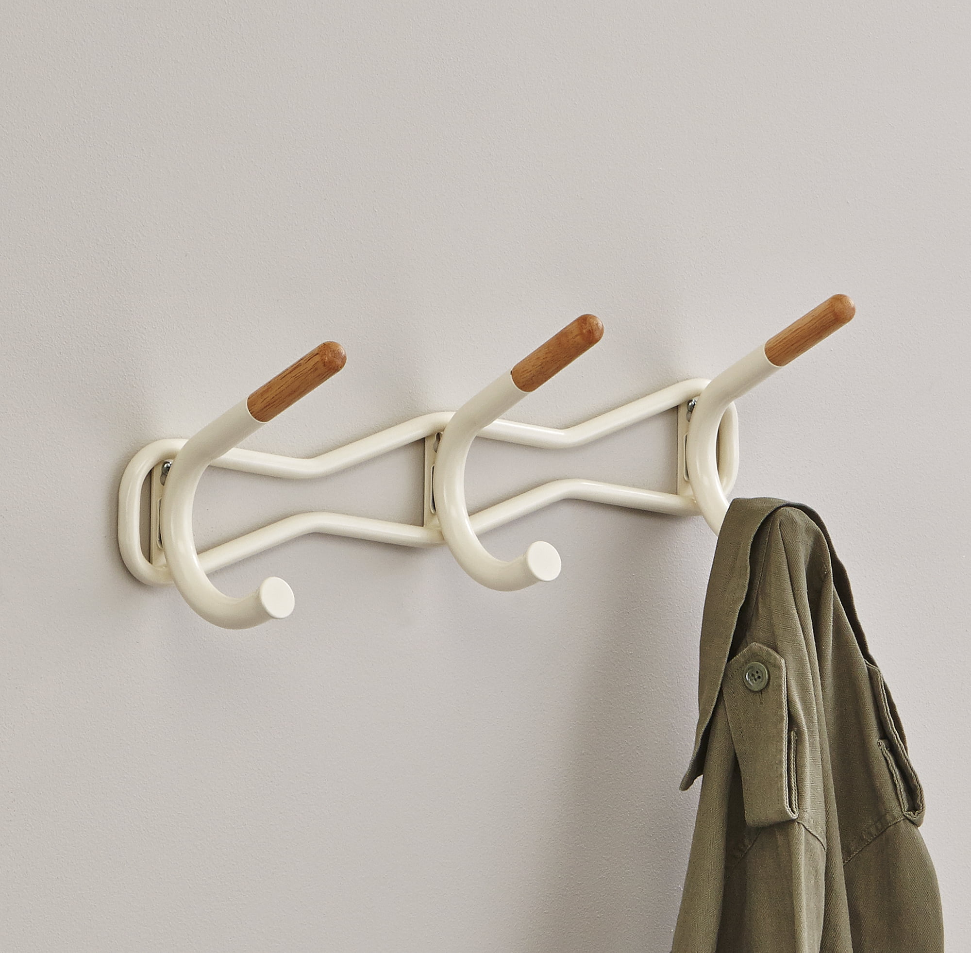 Family Coat Wall Rack, 3Hook, Cream