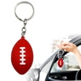 thumbnail image 2 of Mini Football Keychain, 3D Simulation American Pendant for Sport Fans, Alloy Durable Clip for Backpack Purse, Orange Team Spirit Gift for Women Men, 1×Mini Simulated Football Keychain Pendant, 2 of 9