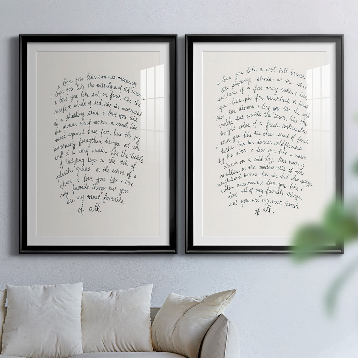 Wexford Home Letter to a Lover I Premium Framed Print, 18.5" x 24.5" - Ready to Hang, Black (Set of 2)