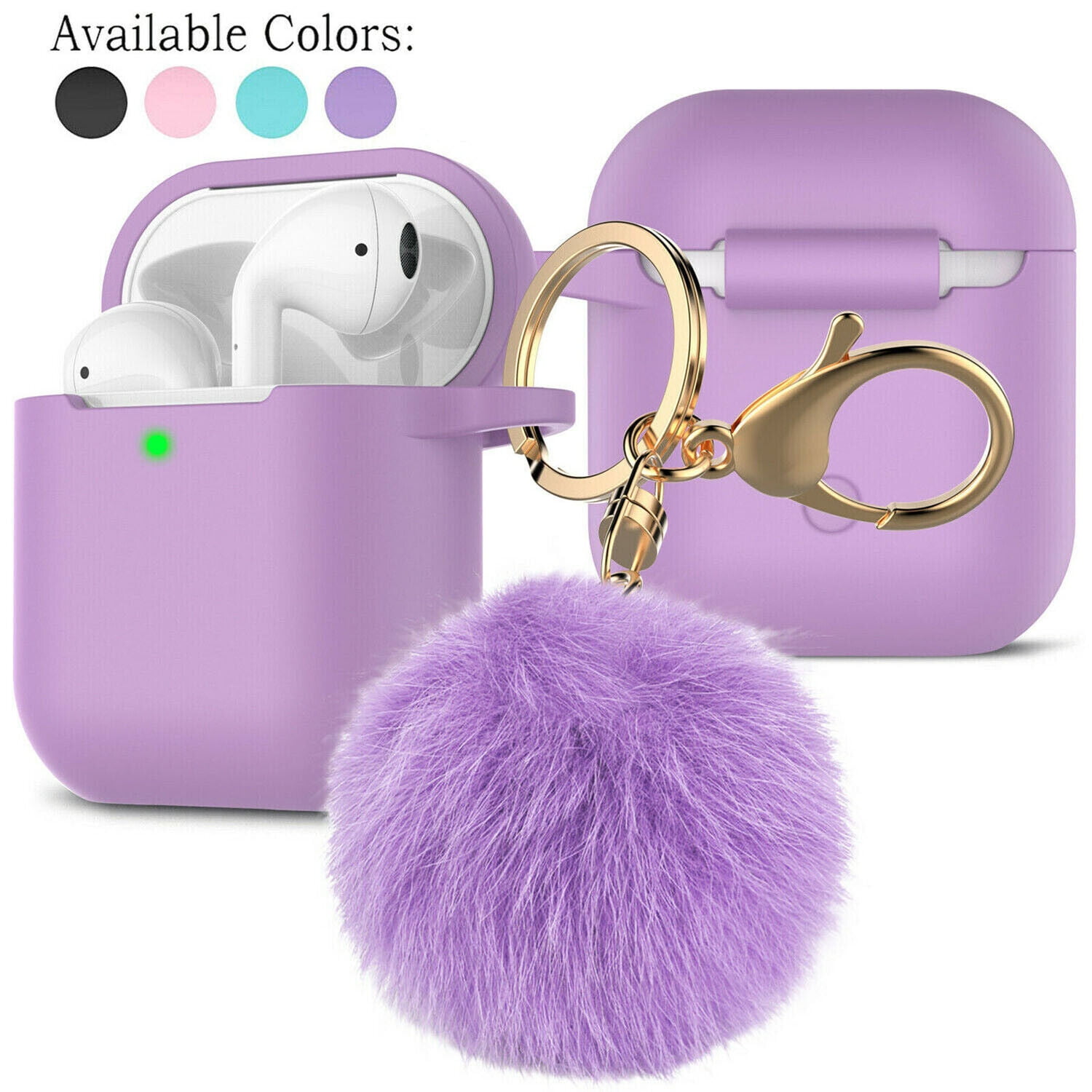  Case for AirPods Pro 1st Generation, Filoto Airpod Pro Case  Cover for Apple AirPods Pro (2019), Cute Protective Silicone Case  Accessories with Pompom Keychain for Women Girl (Black) : Electronics