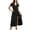 Black, variant on Women's Boho Floral Maxi Dress Summer Short Sleeve Wrap V Neck Long Flowy Beach Vacation Wedding Guest Dresses White XXS