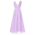 thumbnail image 3 of Alvivi Kids Junior Girl Bridesmaid Wedding Dress Sleeveless V Neck Long A-Line Summer Dresses Lavender 8, 3 of 7