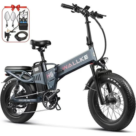 Wallke H6 Electric Bike for Adults, Folding 48V 35AH/21AH Samsung