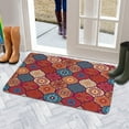 thumbnail image 5 of Retro Door Mat, 17 X 30 Inch Boho Vintage Square Pattern (2) Welcome Doormat Decorative Home Floor Mat, Non Slip Rubber Back and Strong Water Absorption for Outdoor Indoor Entrance Decor, 5 of 6
