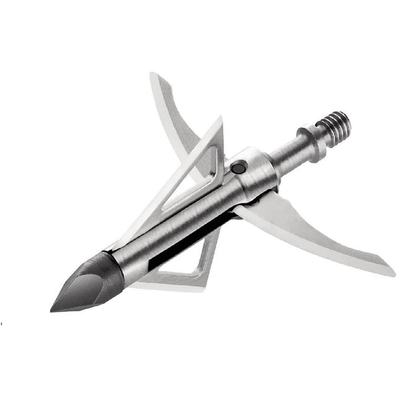 6PCS Broadhead 125Grains 4-Blade Hunting Hybrid Mechanical Broadhead with Chisel Tip 1.77" Cutting Dia for Crossbow Compound Bow Archery Hunting