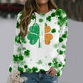 thumbnail image 5 of Xuyuer St. Patrick's Day Sweatshirts for Women Shamrock Shirt Clover Printed Irish Gift Casual Loose Long Sleeve Fit Tops, 5 of 5