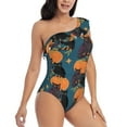 thumbnail image 3 of Honeii Owls In Cartoon Style for women's one-piece swimsuit featuring a chic one-shoulder design experience elegance and style in the water-Large, 3 of 6