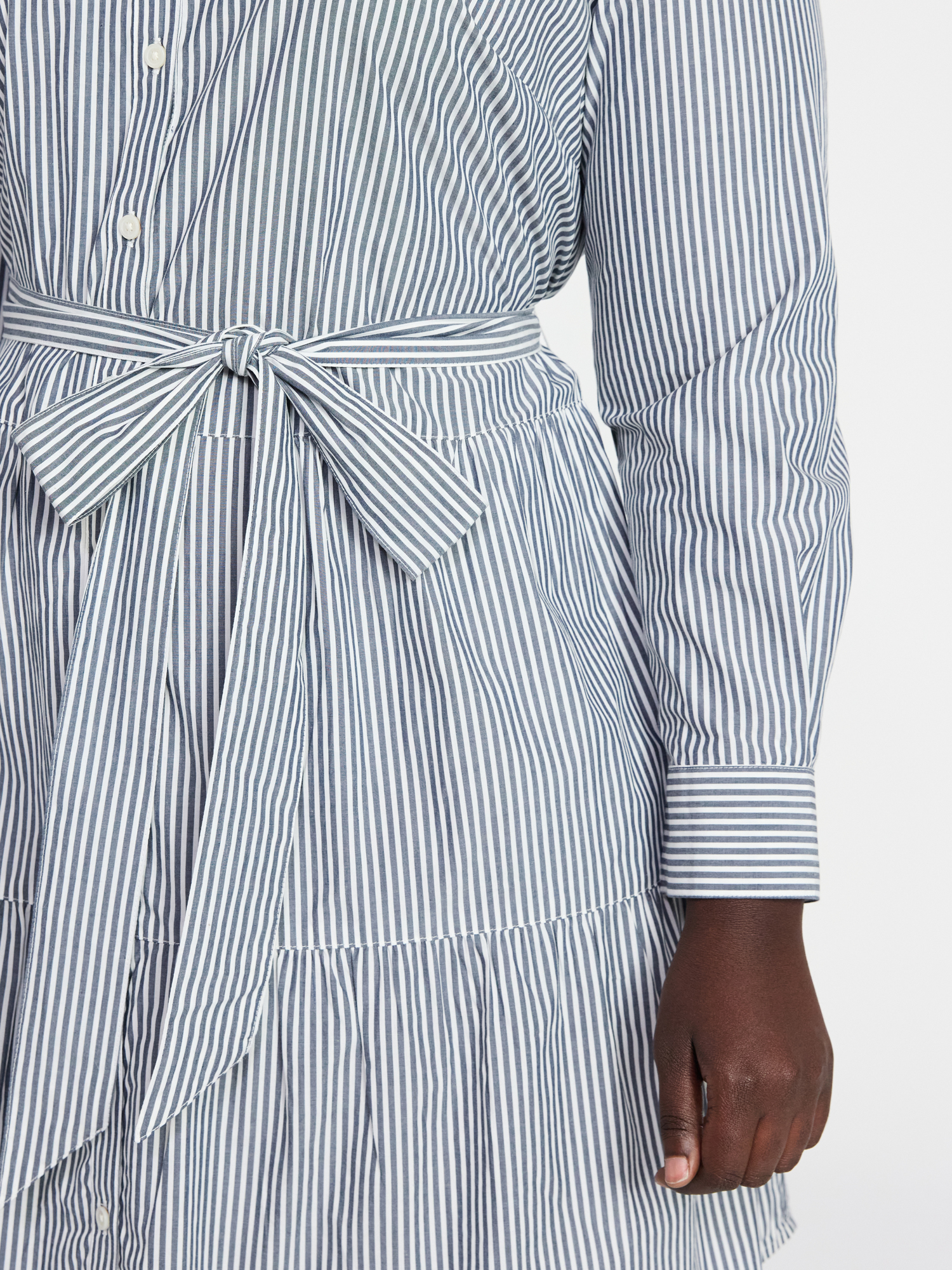 Terra & Sky Women's Plus Size Tiered Shirt Dress with Long Sleeves, Sizes 0X-5X