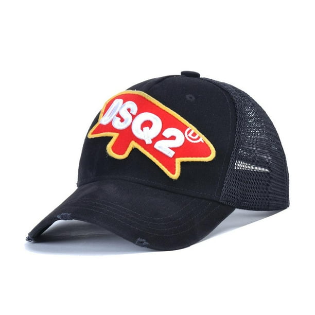 Gorra de béisbol bordada DSQS2 para hombre y mujer - Negra