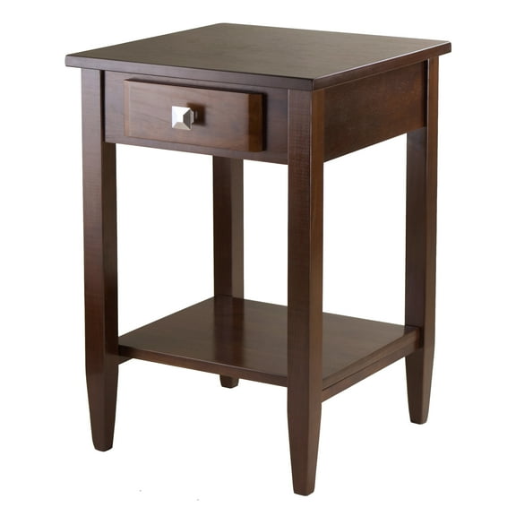 Contemporary Home Living 25.75” Walnut Brown Richmond Wooden End Table